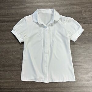 Women’s White Button Down Collar Top